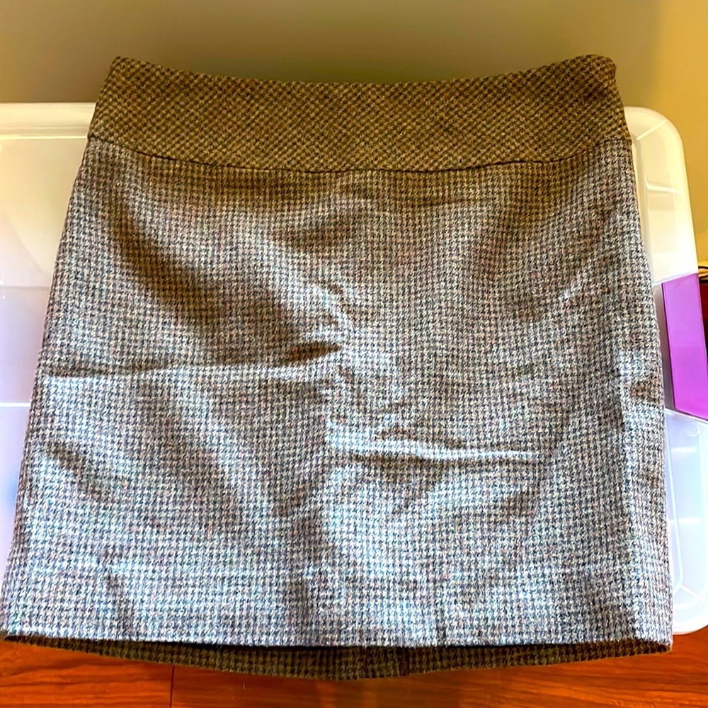 The Limited Wool - Brown and Black Plaid Skirt